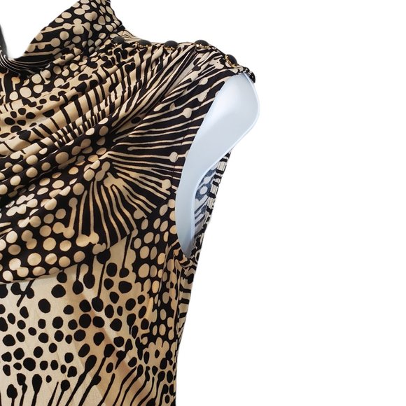 TRINA TURK Mock Turtleneck Drapey Sheath Dress Size 2 - Picture 4 of 9